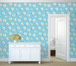 Load image into Gallery viewer, Blue Floral Design with White Daisies Peel and Stick and Traditional Wallpaper: Girl Room Decor
