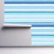 Load image into Gallery viewer, Blue Striped Nautical Peel and Stick and Traditional Wallpaper: Tropical Beach House Decor
