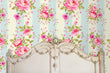 Load image into Gallery viewer, Victorian Striped Pink Floral Peel and Stick and Traditional Wallpaper: Cottage Flower Garden Design
