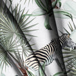 Load image into Gallery viewer, Zebra Jungle Fabric, Safari Tropical Textiles, Botanical Palm Upholstery Material by the Yard, Exotic Animal Decor Fabric
