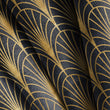 Load image into Gallery viewer, Black Gold Art Deco Fabric, Luxury Geometric Textiles, Glam Upholstery Material by the Yard, Gatsby Style Home Decor Fabric
