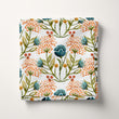 Load image into Gallery viewer, Teal Blue Orange Floral Fabric, Watercolor Botanical Textiles, Upholstery Material by the Yard, Modern Cottage Garden Fabric
