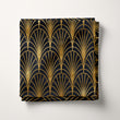 Load image into Gallery viewer, Black Gold Art Deco Fabric, Luxury Geometric Textiles, Glam Upholstery Material by the Yard, Gatsby Style Home Decor Fabric
