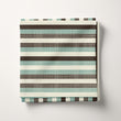 Load image into Gallery viewer, Aqua Brown Stripe Fabric, Modern Coastal Textiles, Contemporary Stripe Material, Beachy Upholstery Fabric by the Yard
