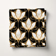 Load image into Gallery viewer, Gold Black Art Nouveau Fabric, Elegant Floral Textiles, Vintage Glam Upholstery Material by the Yard, Luxury Deco Decor Fabric
