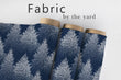 Load image into Gallery viewer, Winter Snow Pine Fabric, Christmas Tree Textiles, Navy and White Holiday Upholstery Material by the Yard, Cozy Winter Decor Fabric
