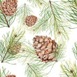 Load image into Gallery viewer, Pinecone Fabric, Woodland Textiles, Evergreen Upholstery Material by the Yard, Winter Forest Botanical Fabric for Rustic Cabin Décor
