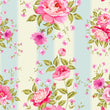 Load image into Gallery viewer, Pink Floral Stripe Fabric, Cottagecore Textiles, Vintage Roses Upholstery Material by the Yard, Romantic Shabby Chic Fabric for Décor
