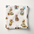 Load image into Gallery viewer, Woodland Animal Fabric, Nursery Textiles, Cute Bunny and Mouse Material, Kids Upholstery Fabric by the Yard for Baby Décor
