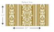 Load image into Gallery viewer, Vintage Gold Baroque Stripe Wallpaper pattern size illustration.
