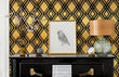 Load image into Gallery viewer, Art Deco Gold Geometric Wallpaper – Glam Black and Gold Diamond Pattern, Vintage 1920s Inspired Wall Decor Wallpaper
