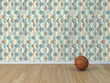 Load image into Gallery viewer, Modern Diamond Wallpaper – Soft Geometric Pattern in Blue, Beige and Gray, Mid Century Style Wall Decor, Minimalist Wallpaper
