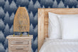 Load image into Gallery viewer, Navy Winter Tree Wallpaper – Snowy Woodland Pattern, Night Forest Wall Decor, Vintage Inspired Nature Design Wallpaper
