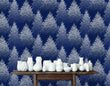 Load image into Gallery viewer, Navy Winter Tree Wallpaper – Snowy Woodland Pattern, Night Forest Wall Decor, Vintage Inspired Nature Design Wallpaper
