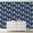 Load image into Gallery viewer, Navy Winter Tree Wallpaper – Snowy Woodland Pattern, Night Forest Wall Decor, Vintage Inspired Nature Design Wallpaper
