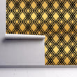 Load image into Gallery viewer, Art Deco Gold Geometric Wallpaper – Glam Black and Gold Diamond Pattern, Vintage 1920s Inspired Wall Decor Wallpaper
