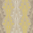 Load image into Gallery viewer, Art Nouveau Tulip Wallpaper – Mustard Yellow &amp; Taupe Botanical Line Art, Modern Vintage Floral Wallcovering
