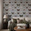 Load image into Gallery viewer, Butterfly Wallpaper – Vintage Entomology Wallcovering, Moody Botanical Decor, Nature Inspired Accent Wall, Victorian Inspired
