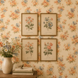 Load image into Gallery viewer, Framed by the Alesia Close wallpaper, a set of framed botanical prints over a  console table creates a charming English cottage focal point from Pickwick &amp; Elm.

