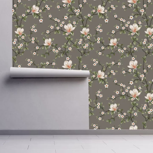 Victorian Wallpaper, Botanical Wallpaper, Antique Wallpaper, Botanical Wallpaper, Pink Floral Wallpaper, Floral Peel & Stick Wallpaper