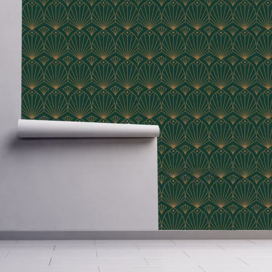 Art Deco Wallpaper, Dark Wallpaper, Geometric Wallpaper, Antique Wallpaper, Vintage Wallpaper, Peel and Stick Wallpaper, Fabric Wallpaper