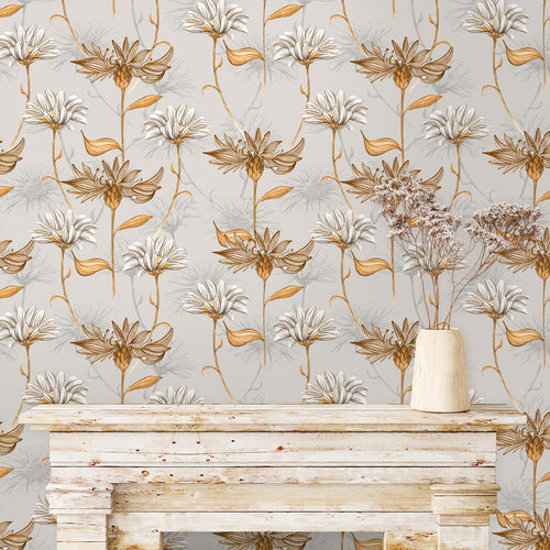 Victorian antique botanical floral peel and stick wallpaper