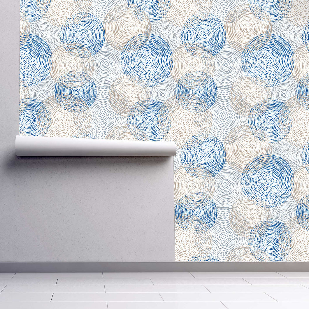 Coconino Street Blue and Grey Geometric Peel and Stick Wallpaper