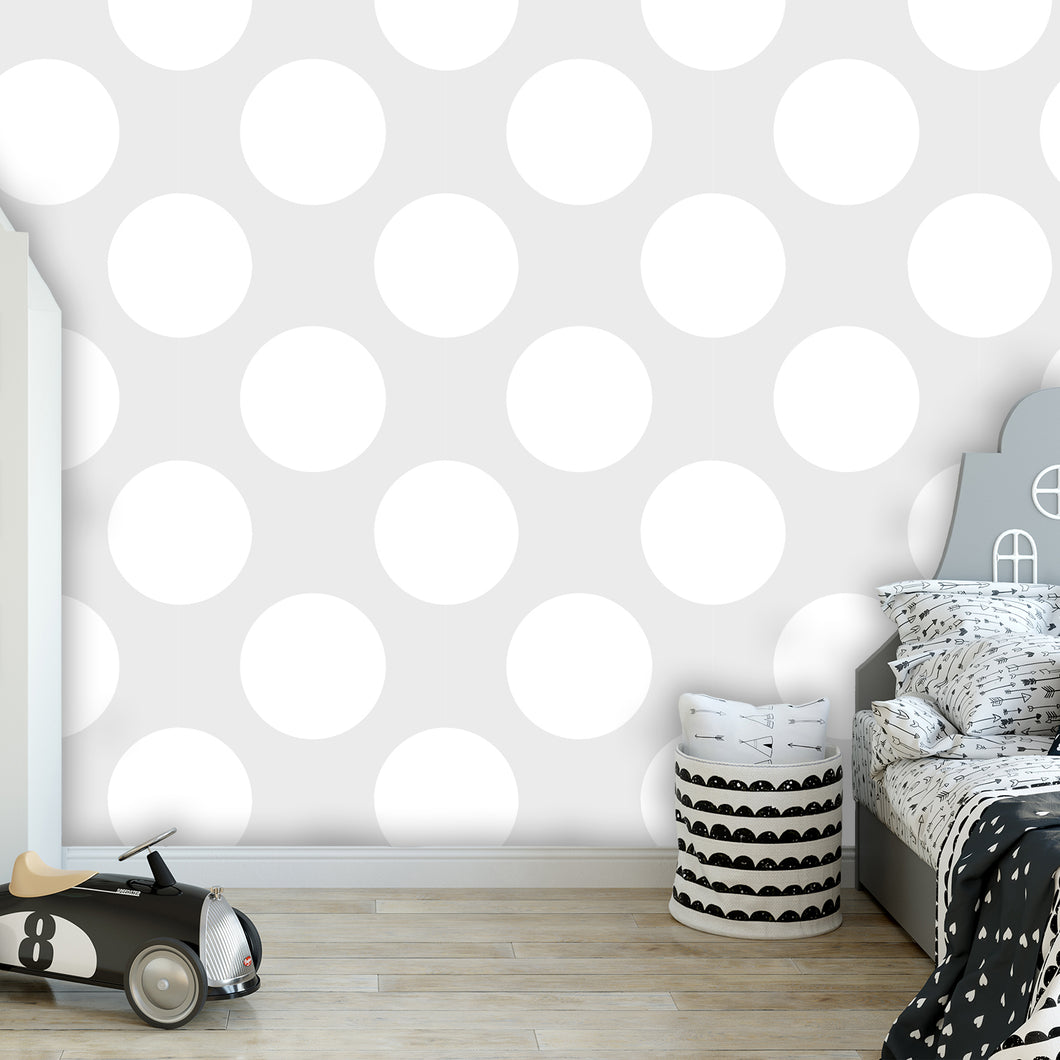 Koch White Polka-Dot Wallpaper