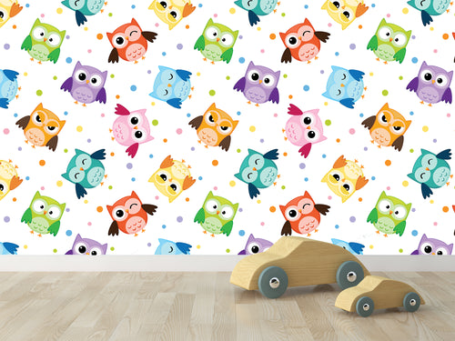 Colorful Owl Kids Wallpaper