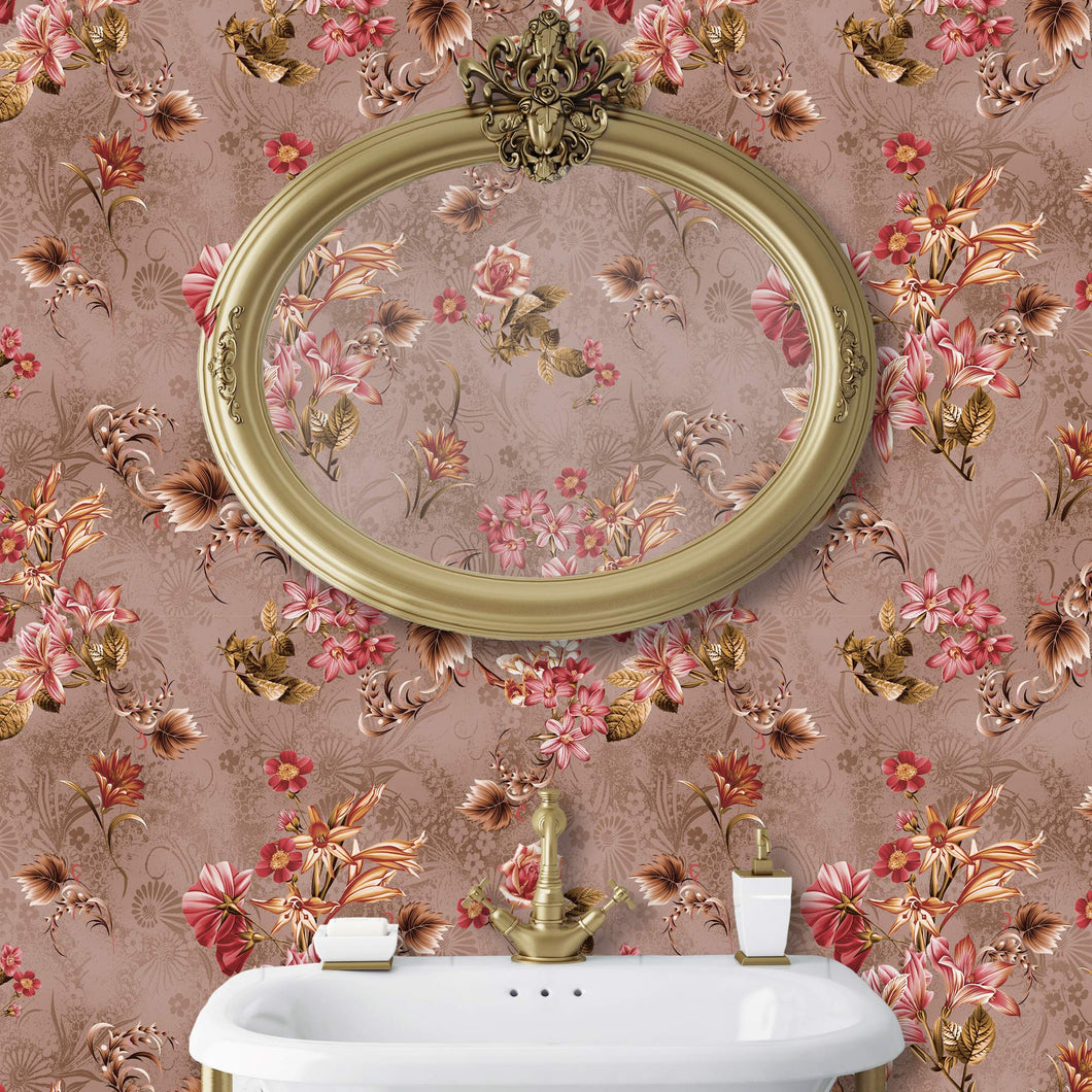Victorian Chinoiseries floral peel and stick wallpaper