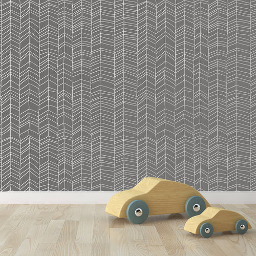 Grey Scandinavian geometric peel and stick wallpaper