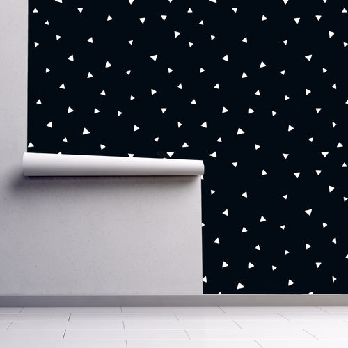 Dark Scandinavian geometric kids peel and stick wallpaper