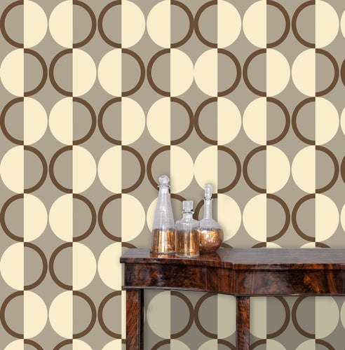 Mid-century Modern geometric peel and stick wallpaper