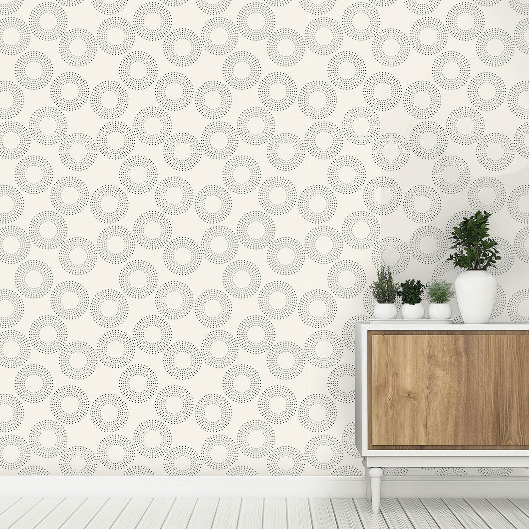 Cloth Court Grey Geometric Peel and Stick Wallpaper