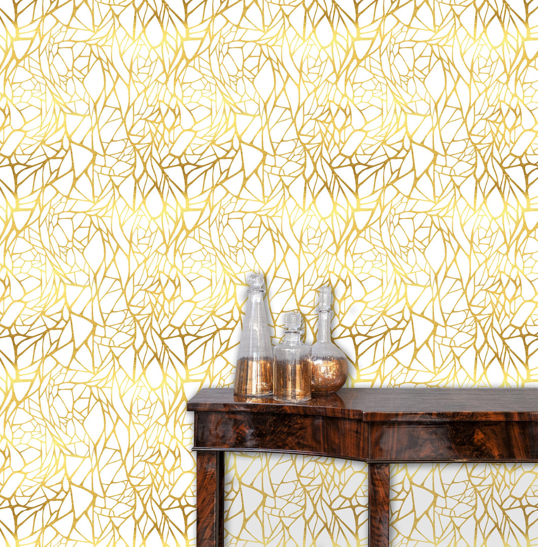 Alban Highwalk Gold Geometric Wallpaper